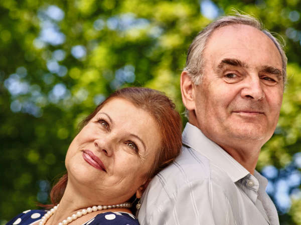 a loving senior couple
